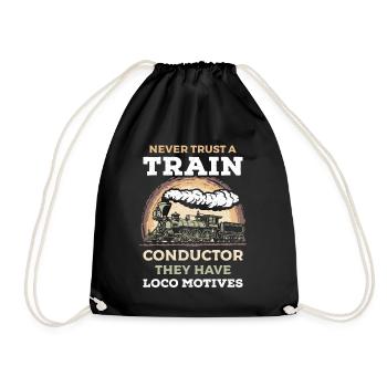 Nunca Te Fíes De Un Revisor De Tren Tienen Trenes - Drawstring Bag - black - Front