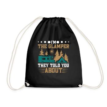 Rucksack für Camping und Wandern Glamping - Turnbeutel - Schwarz - Vorne