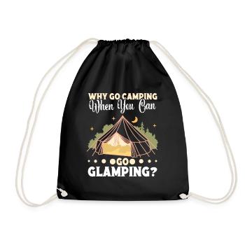 Glamping Outdoor Camping Lover Tent Glamper - Drawstring Bag - black - Front