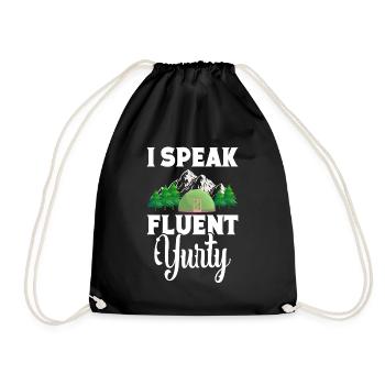 Mountains Hiker Outdoor Camping Tent Glamper - Drawstring Bag - black - Front