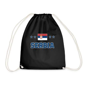 Serbien - Turnbeutel - Schwarz - Vorne