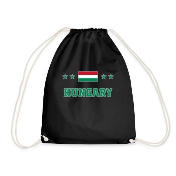 Hungary - Drawstring Bag - black - Front