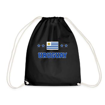 Uruguay - Drawstring Bag - black - Front