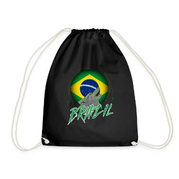 Brazil - Drawstring Bag - black - Front