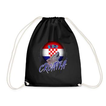Kroatien - Turnbeutel - Schwarz - Vorne