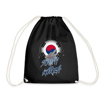 Südkorea - Turnbeutel - Schwarz - Vorne