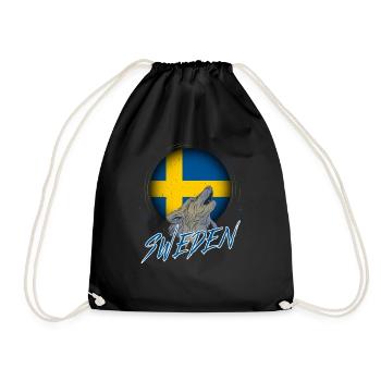 Sweden - Drawstring Bag - black - Front