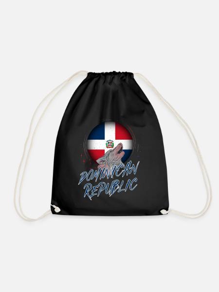 Dominican Republic - Drawstring Bag - black