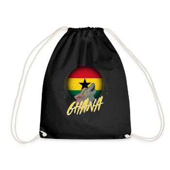 Ghana - Drawstring Bag - black - Front