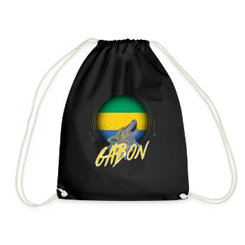 Gabon - Drawstring Bag - black - Front