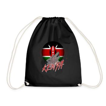 Kenia - Turnbeutel - Schwarz - Vorne