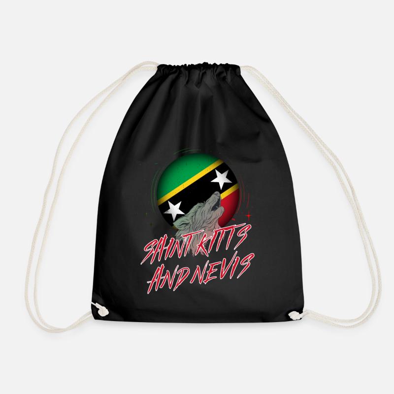 Saint Kitts and Nevis - Drawstring Bag - black
