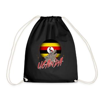 Uganda - Drawstring Bag - black - Front