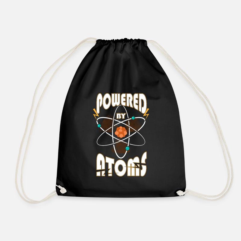 Powered by Atoms Lustig Sprüche Physik Geschenk - Turnbeutel - Schwarz