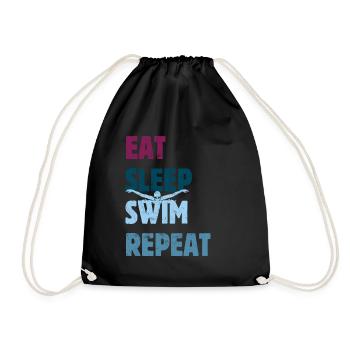 Eat Sleep Swim Repeat - Papillon - Dolphin Style - Sac de sport léger - noir - Devant