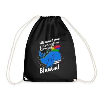 Wie nennt man einen vollen Karnewal? Blauwal - Turnbeutel - Schwarz - Vorne