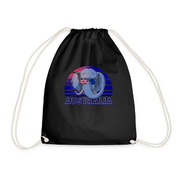 Australia - Drawstring Bag - black - Front