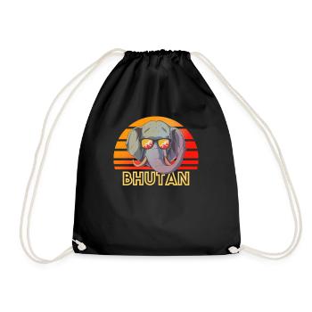 Bhutan - Drawstring Bag - black - Front