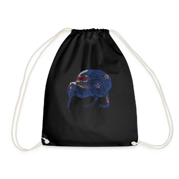Kiwi Oiseau Drapeau de Nouvelle-Zélande - Sac de sport léger - noir - Devant