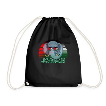 Jordanien - Turnbeutel - Schwarz - Vorne
