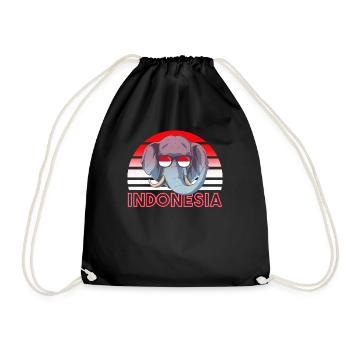 Indonesia - Drawstring Bag - black - Front