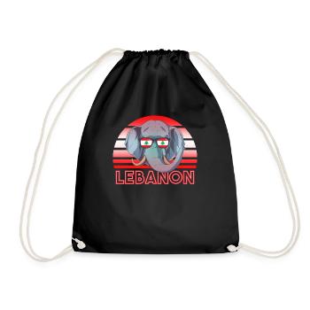 Lebanon - Drawstring Bag - black - Front