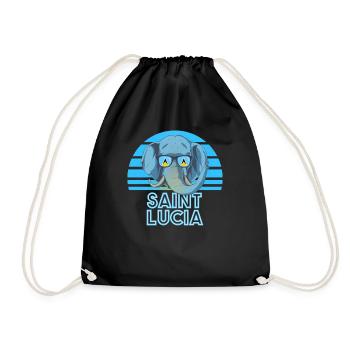 Saint Lucia - Drawstring Bag - black - Front
