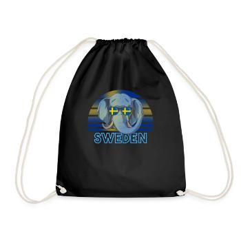 Sweden - Drawstring Bag - black - Front