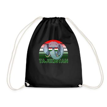 Tajikistan - Drawstring Bag - black - Front