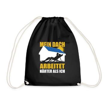 Mein Dach arbeitet härter als ich - Photovoltaik - Turnbeutel - Schwarz - Vorne
