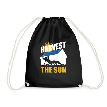 Harvest the sun - Photovoltaics - Solar energy - Drawstring Bag - black - Front