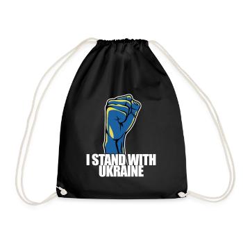 I stand with Ukraine - Peace for Ukraine - Drawstring Bag - black - Front