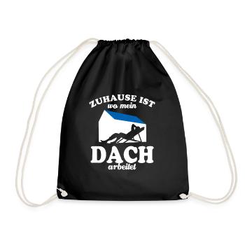 Zuhause ist wo mein Dach arbeitet - Photovoltaik - Turnbeutel - Schwarz - Vorne