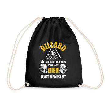 Billard löst die meisten meiner Probleme - Bier - Turnbeutel - Schwarz - Vorne
