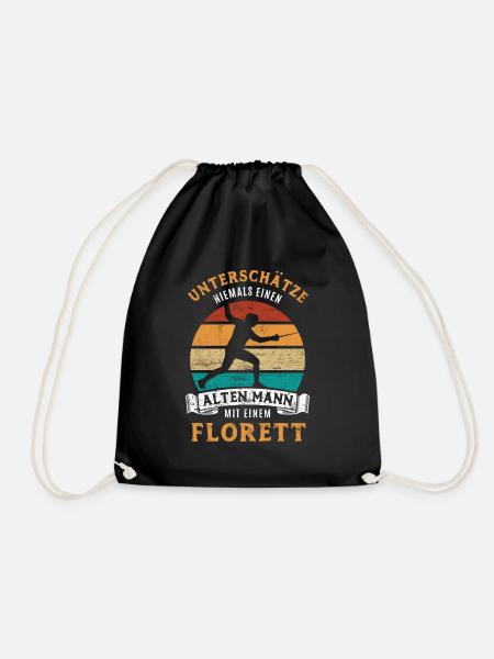 Unterschätze niemals einen alten Mann mit Florett - Turnbeutel - Schwarz