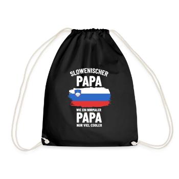 Slowenischer Papa wie ein normaler Papa nur cooler - Turnbeutel - Schwarz - Vorne