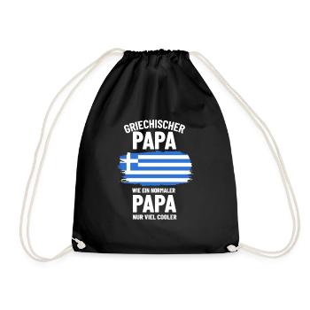 Griechischer Papa wie ein normaler Papa nur cooler - Turnbeutel - Schwarz - Vorne