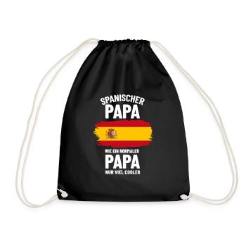Spanischer Papa wie ein normaler Papa nur cooler - Turnbeutel - Schwarz - Vorne
