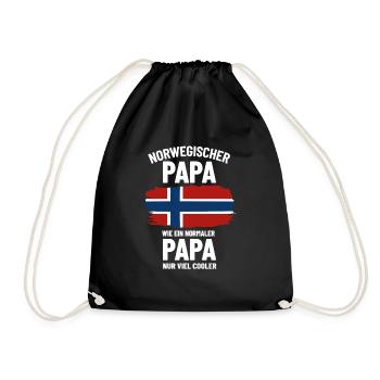 Norwegischer Papa wie ein normaler Papa nur cooler - Turnbeutel - Schwarz - Vorne
