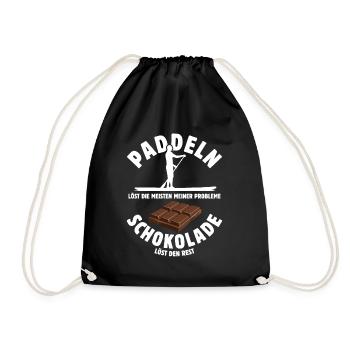 SUP löst meine Probleme - Paddeln Schoko Spruch - Turnbeutel - Schwarz - Vorne