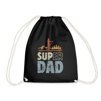 Super Dad - SUP Stand up paddling - Drawstring Bag - black - Front