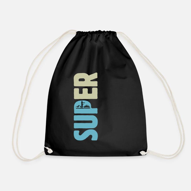 SUPER, Stand up paddling, SUP - Turnbeutel - Schwarz