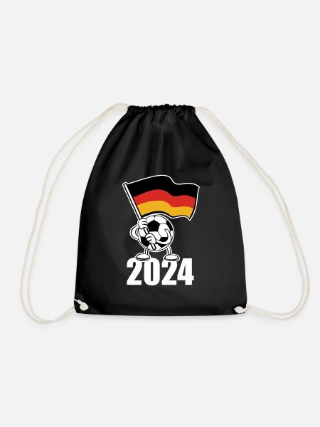 Sommermärchen, Ball mit Deutschland Fahne 2024 - Turnbeutel - Schwarz