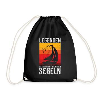 Legends Don't Age They Go Sailing Funny - Drawstring Bag - black - Front