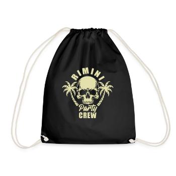 Rimini Party Crew - it's escalating anyway - Drawstring Bag - black - Front