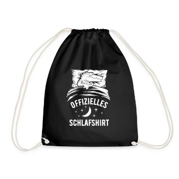 Offizielles Schlafshirt lustiger Alligator - Turnbeutel - Schwarz - Vorne