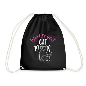 Cat mom - Beste Katzen Mutter / Katze, Haustier - Turnbeutel - Schwarz - Vorne