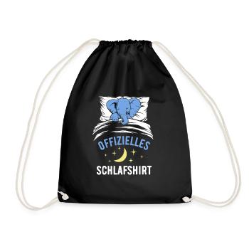 Offizielles Schlafshirt lustiges Elefant Geschenk - Turnbeutel - Schwarz - Vorne