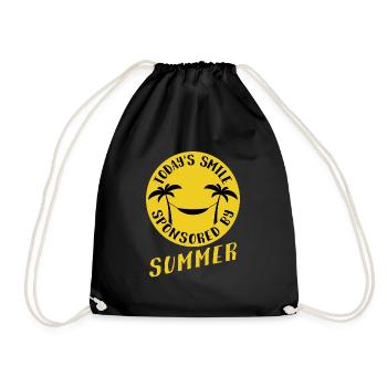 Smile sponsored by summer - Palmen - Hammock - Drawstring Bag - black - Front
