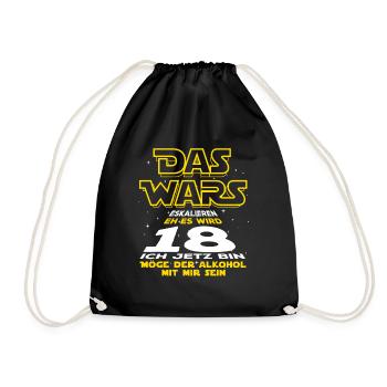 Das Wars, 18 ich jetzt bin. Geburtstag Geschenk - Turnbeutel - Schwarz - Vorne